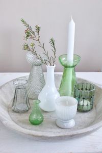 Vase recycled glass opaline white WEL129