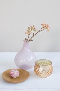 Vase recycled glass opaline pink WEL123