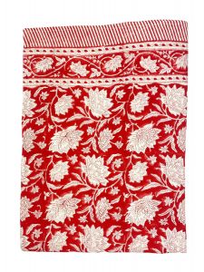 Tablecloth blockprint red Dhan-3