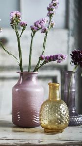 Vase glass pink WEL078