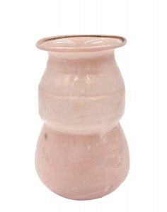 Vase recycled glass in opaline pink WEL124