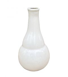 Vase recycled glass opaline white WEL129
